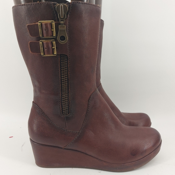 Kork Ease Kiki Brown Leather Mid Calf Boots Size 8 - Picture 2 of 9